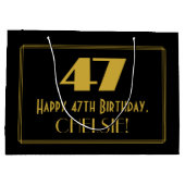 47e verjaardag — Art Deco geïnspireerde look "47"  Groot Cadeauzakje (Achterkant)