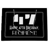 47e verjaardag ~ Art Deco geïnspireerde look "47"  Groot Cadeauzakje (Voorkant)