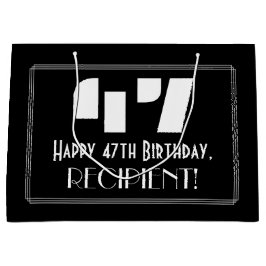 47e verjaardag ~ Art Deco geïnspireerde look "47" Groot Cadeauzakje