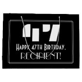 47e verjaardag ~ Art Deco geïnspireerde look "47" Groot Cadeauzakje (Achterkant)