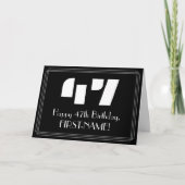 47e verjaardag: Art Deco geïnspireerde look "47" & Kaart (Voorkant)