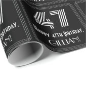 47e verjaardag: Art Deco Geïnspireerde look "47" m Cadeaupapier (Rol Hoek)