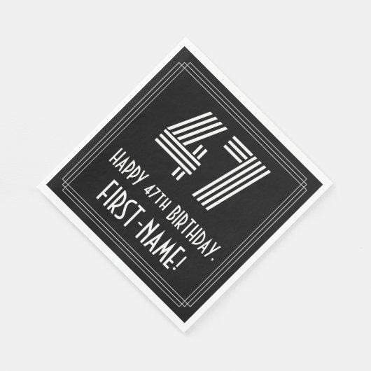 47e verjaardag: Art Deco geïnspireerde look "47" + Servet (Hoek)