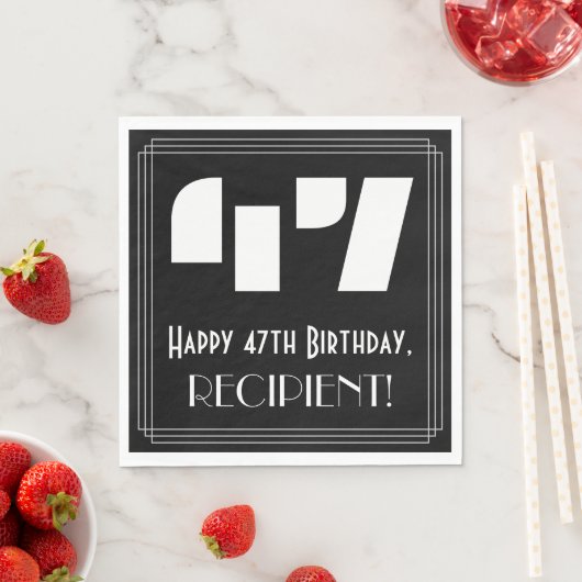 47e verjaardag: Art Deco geïnspireerde look "47" + Servet (Insitu)