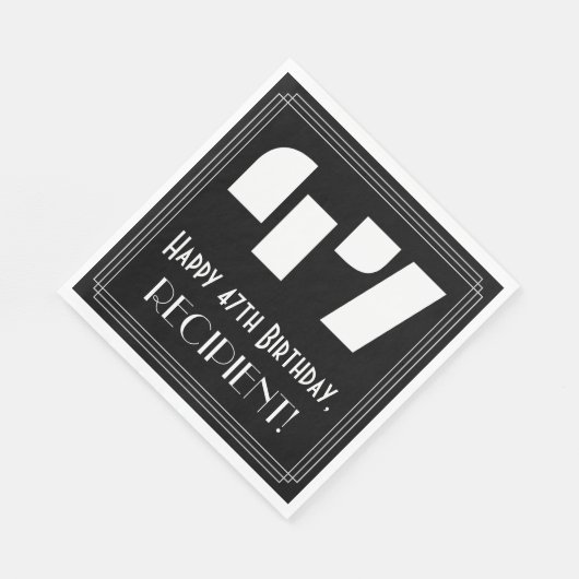 47e verjaardag: Art Deco geïnspireerde look "47" + Servet (Hoek)