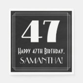 47e verjaardag ~ Art Deco Geïnspireerde look "47", Servet (Voorkant)
