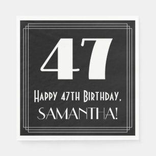 47e verjaardag ~ Art Deco Geïnspireerde look "47", Servet