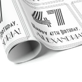 47e verjaardag: Art Deco geïnspireerde stijl "47"  Cadeaupapier (Rol Hoek)