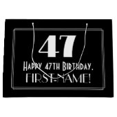 47e verjaardag: Art Deco geïnspireerde stijl "47", Groot Cadeauzakje (Voorkant)