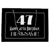 47e verjaardag: Art Deco geïnspireerde stijl "47", Groot Cadeauzakje (Achterkant)