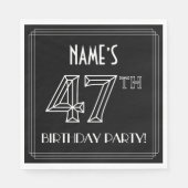 47e verjaardag: Art Deco Style + aangepaste naam Servet (Voorkant)