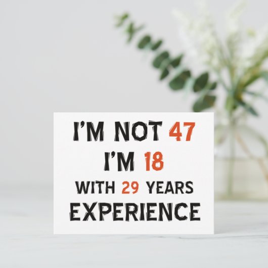 47e verjaardag design briefkaart (Staand voorkant)