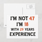 47e verjaardag design briefkaart (Voorkant / Achterkant)