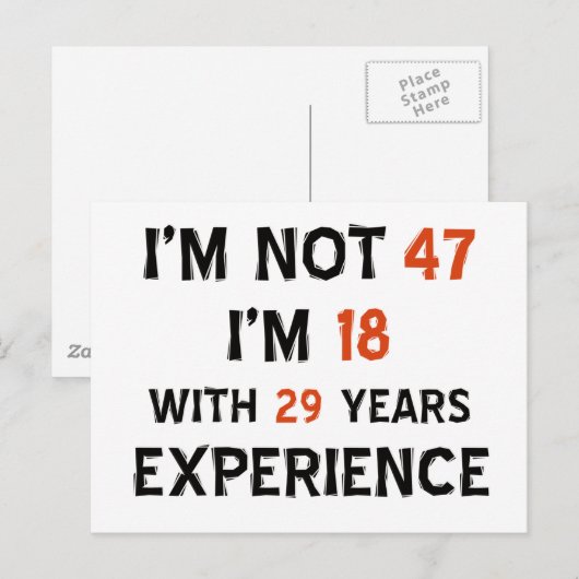 47e verjaardag design briefkaart (Voorkant / Achterkant)