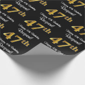 47e verjaardag: Elegant Luxe Faux Gold Look # Cadeaupapier (Hoek)