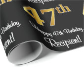 47e verjaardag: Elegant Luxe Faux Gold Look # Cadeaupapier (Rol Hoek)