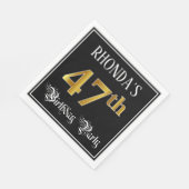 47e verjaardag — Fancy script, Faux Gold look Servet (Hoek)