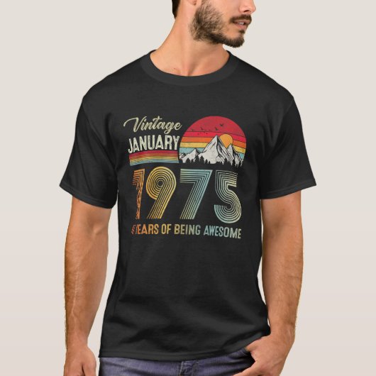 47e verjaardag februari 1975 47 jaar oud F T-shirt (Voorkant)