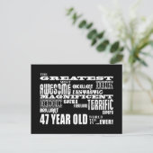 47e verjaardag feest grootste 47 jaar oud uitnodiging briefkaart (Staand voorkant)