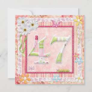 47e verjaardag feest scrapbooking stijl kaart