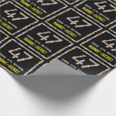 47e verjaardag: Floral Flowers Number, Custom Name Cadeaupapier (Hoek)