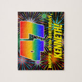 47e verjaardag: Fun, Colorful Celebratory Firework Legpuzzel (Verticaal)