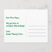 47e verjaardag - Fun Fireworks Pattern + Rainbow 4 Briefkaart (Achterkant)