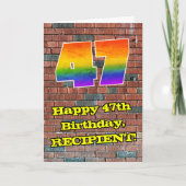 47e verjaardag: Fun Graffiti-geïnspireerde regenbo Kaart (Voorkant)