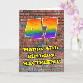 47e verjaardag: Fun Graffiti-geïnspireerde regenbo Kaart