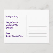 47e verjaardag: Fun Hearts Pattern, Regenboog 47 Briefkaart (Achterkant)