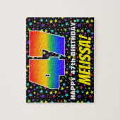 47e verjaardag — Fun, kleurrijk Star Field Pattern Legpuzzel (Verticaal)