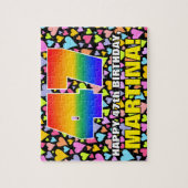 47e verjaardag — Fun, liefhebbende hartvormen + "4 Legpuzzel (Verticaal)