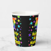 47e verjaardag: Fun Stars Pattern en Rainbow 47 Papieren Bekers (Links)