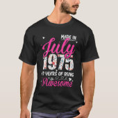 47e verjaardag Geweldige sinds juli 1975 Floral T-shirt (Voorkant)