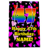47e verjaardag: Heatten, regenboognr. 47 Medium Cadeauzakje (Voorkant)