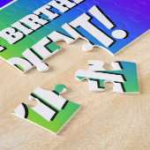 47e verjaardag — Kleurrijk regenboogpatroon “47” Legpuzzel (Zijkant)