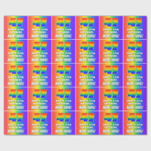 47e verjaardag: kleurrijk, vun regenboogpatroon # 