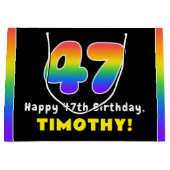 47e verjaardag: kleurrijke regenboog # 47, Naam va Groot Cadeauzakje (Voorkant)