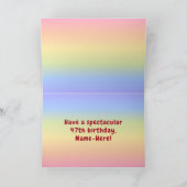 47e verjaardag: kleurrijke regenboog # 47, Naam va Kaart (Binnen)