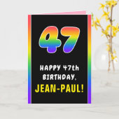 47e verjaardag: kleurrijke regenboog # 47, Naam va Kaart (Gele Bloem)