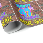 47e verjaardag: Leuk, Urban Graffiti geïnspireerd  Cadeaupapier (Rol Hoek)