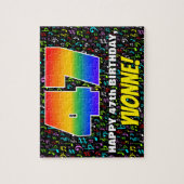 47e verjaardag — Leuke, kleurrijke muziek symbolen Legpuzzel (Verticaal)