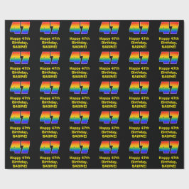 47e verjaardag: Leuke, kleurrijke regenboog geïnsp Cadeaupapier