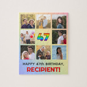 47e verjaardag: Leuke regenboog #, Aangepaste naam Legpuzzel