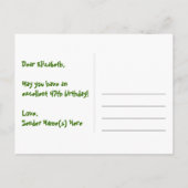 47e Verjaardag: Leuke sterrenpatroon, Regenboog 47 Briefkaart (Achterkant)