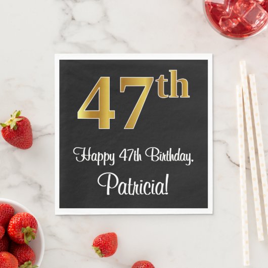 47e verjaardag ~ Luxurieuze Faux Gold-look # Servet (Insitu)
