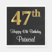 47e verjaardag ~ Luxurieuze Faux Gold-look # Servet (Voorkant)