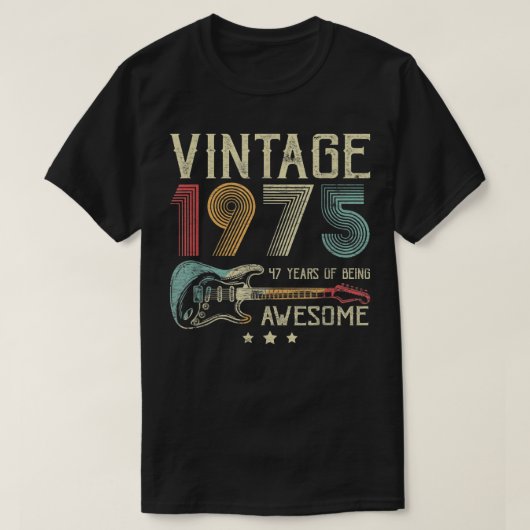 47e verjaardag Mannen  Geweldige 1975 Gui T-shirt (Design voorkant)