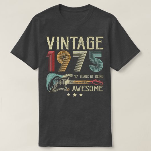 47e verjaardag Mannen  Geweldige 1975 Gui T-shirt (Design voorkant)
