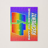 47e verjaardag — Meerkleurig regenboogpatroon "47" Legpuzzel (Verticaal)